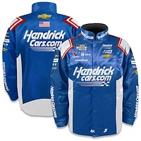 Men's Hendrick Motorsports Team Collection  Blue Kyle Larson HendrickCars.com Nylon Uniform Full-Snap Jacket