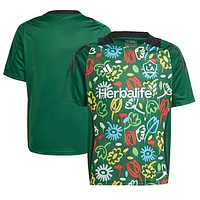 Youth adidas Green LA Galaxy 2024 One Planet Pre-Match Top