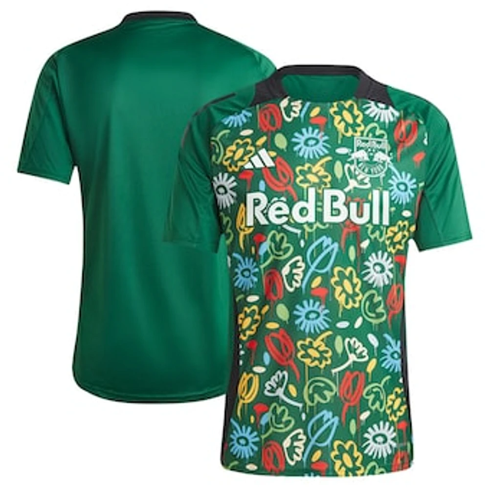 Men's adidas Green New York Red Bulls 2024 One Planet Pre-Match Top