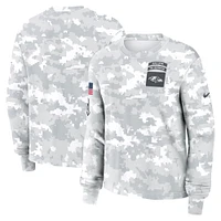 Women's Nike Arctic Camo Baltimore Ravens 2024 Salute To Service Long Sleeve T-Shirt