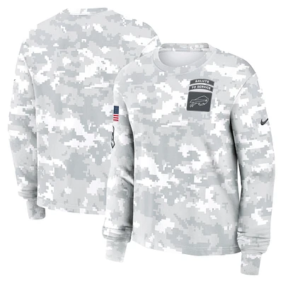 Women's Nike Arctic Camo Buffalo Bills 2024 Salute To Service Long Sleeve T-Shirt