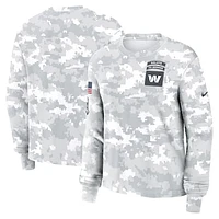 Women's Nike White Washington Commanders 2024 Salute To Service Long Sleeve T-Shirt