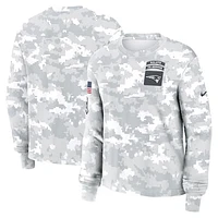 Women's Nike White New England Patriots 2024 Salute To Service Long Sleeve T-Shirt