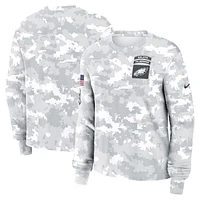 Women's Nike Arctic Camo Philadelphia Eagles 2024 Salute To Service Performance Long Sleeve T-Shirt