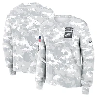 Women's Nike Arctic Camo Philadelphia Eagles 2024 Salute To Service Performance Long Sleeve T-Shirt