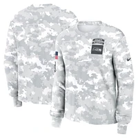 Women's Nike Arctic Camo Seattle Seahawks 2024 Salute To Service Performance Long Sleeve T-Shirt