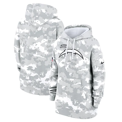 Women's Nike Arctic Camo Los Angeles Chargers 2024 Salute To Service Club Fleece Oversized Pullover Hoodie