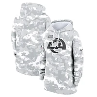 Women's Nike Arctic Camo Los Angeles Rams 2024 Salute To Service Club Fleece Oversized Pullover Hoodie