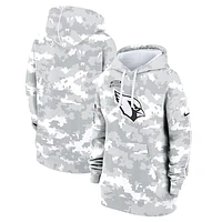 Women's Nike Arctic Camo Arizona Cardinals 2024 Salute To Service Club Fleece Oversized Pullover Hoodie