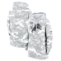 Women's Nike Arctic Camo Detroit Lions 2024 Salute To Service Club Fleece Oversized Pullover Hoodie