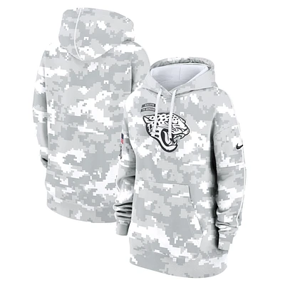 Women's Nike Arctic Camo Jacksonville Jaguars 2024 Salute To Service Club Fleece Oversized Pullover Hoodie