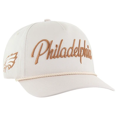 Men's '47 Cream Philadelphia Eagles Overhand Hitch Adjustable Hat