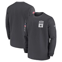 Men's Nike Anthracite Dallas Cowboys 2024 Salute To Service Long Sleeve T-Shirt