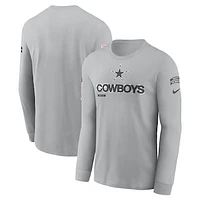 Men's Nike Gray Dallas Cowboys 2024 Salute To Service Long Sleeve T-Shirt