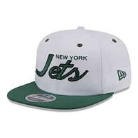 Men's New Era White/Green New York Jets Sparky Original 9FIFTY Snapback Hat