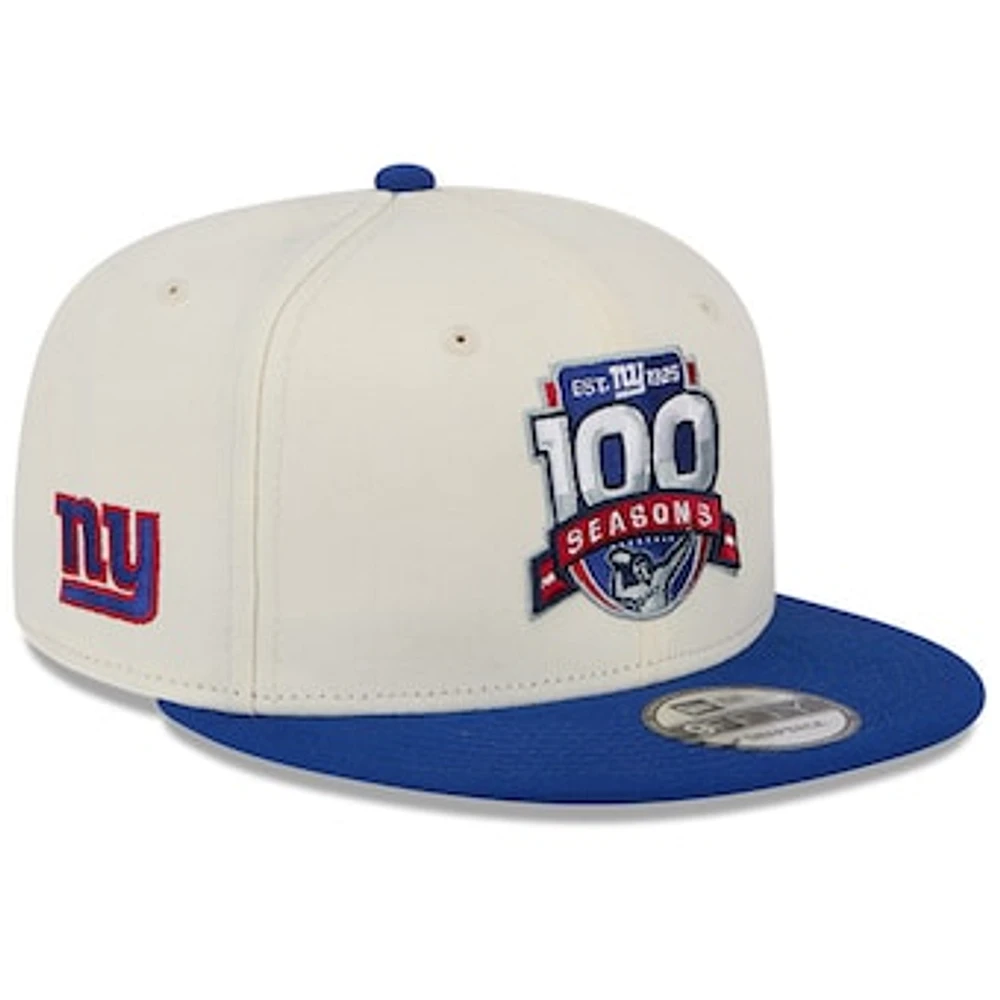 Men's New Era Cream/Royal New York Giants 100th Season Two-Tone 9FIFTY Snapback Hat