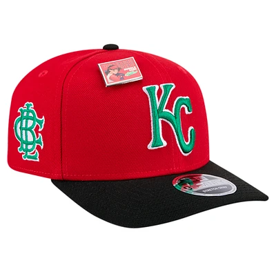 Men's New Era Red/Black Kansas City Royals 2024 Big League Chew Flavor Pack 9SEVENTY Adjustable Hat