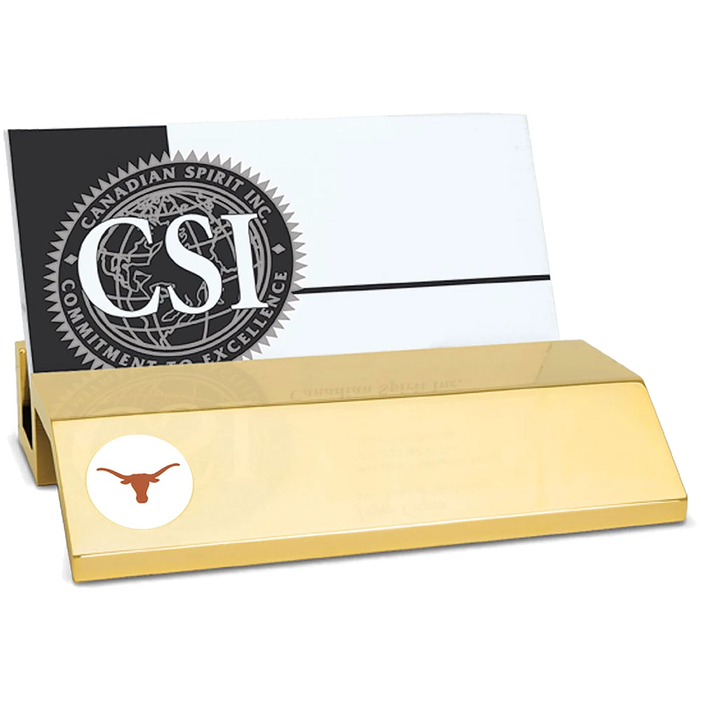 Gold Texas Longhorns Business Card Holder