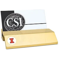 Gold Illinois Fighting Illini Business Card Holder
