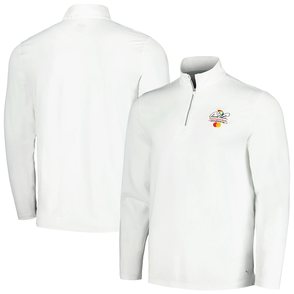 Men's Puma White Arnold Palmer Invitational Lightweight Quarter-Zip YOU-V Jacket