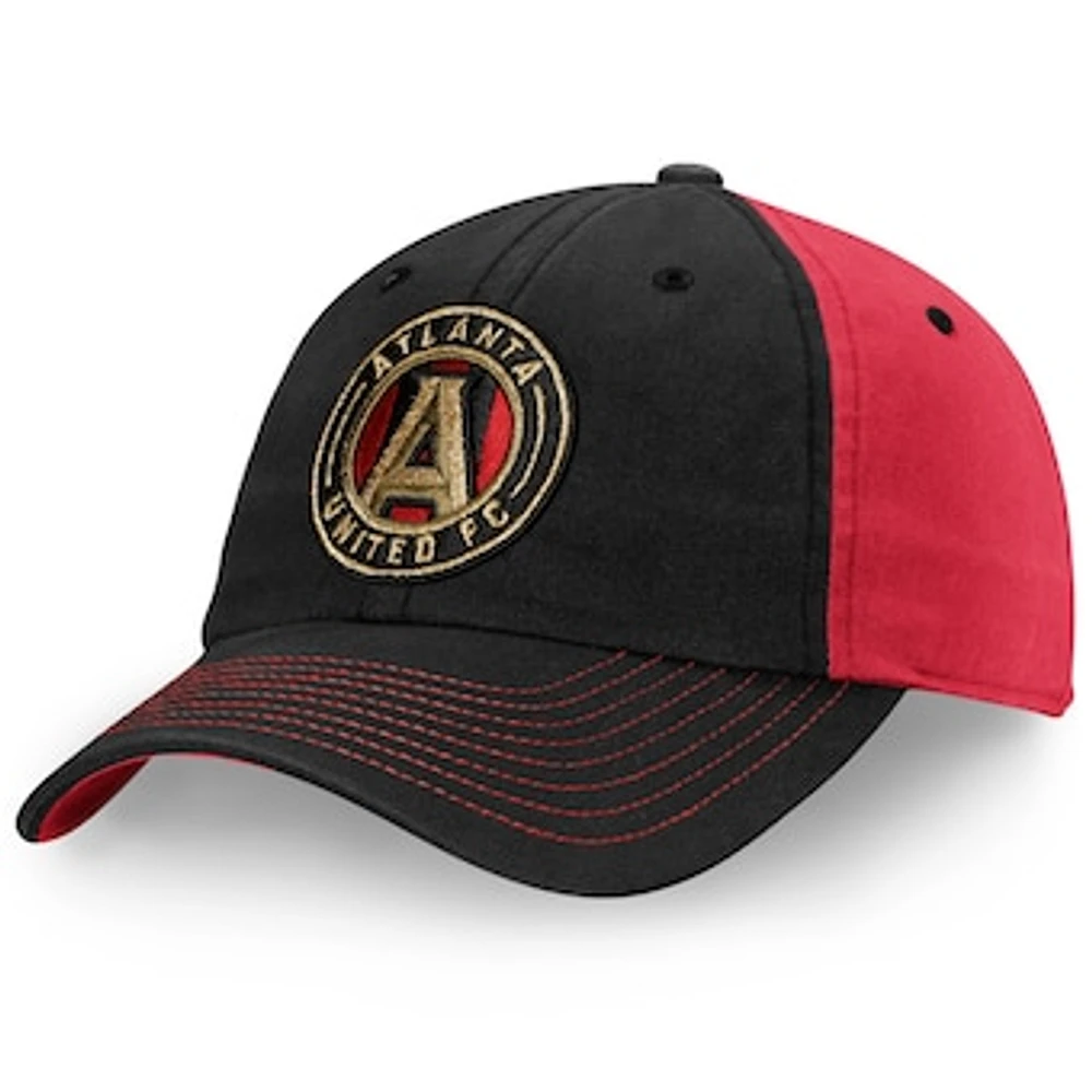 Men's Fanatics Black/Burgundy Atlanta United FC Iconic Blocked Fundamental Adjustable Hat