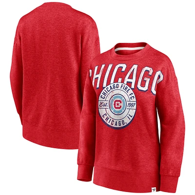 Women's Fanatics Red Chicago Fire True Classics Oversized Pullover Sweatshirt