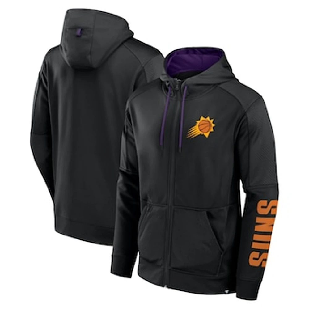 Men's Fanatics  Black Phoenix Suns Baller Defender Performance Full-Zip Hoodie