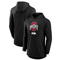 Men's Nike Black Ohio State Buckeyes Lightweight Performance Long Sleeve Hoodie T-Shirt