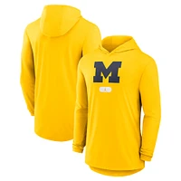 Men's Jordan Brand Maize Michigan Wolverines Lightweight Performance Long Sleeve Hoodie T-Shirt