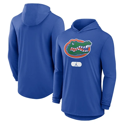 Men's Jordan Brand Royal Florida Gators Lightweight Performance Long Sleeve Hoodie T-Shirt