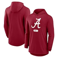 Men's Nike Crimson Alabama Tide Lightweight Performance Long Sleeve Hoodie T-Shirt