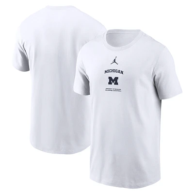 Men's Jordan Brand White Michigan Wolverines On-Court Basketball T-Shirt