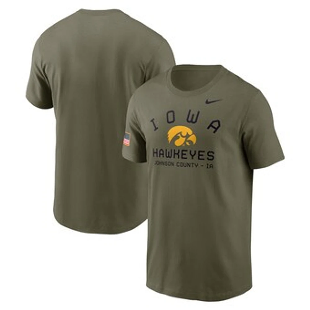 Men's Nike Olive Iowa Hawkeyes 2024 Military Appreciation Performance T-Shirt