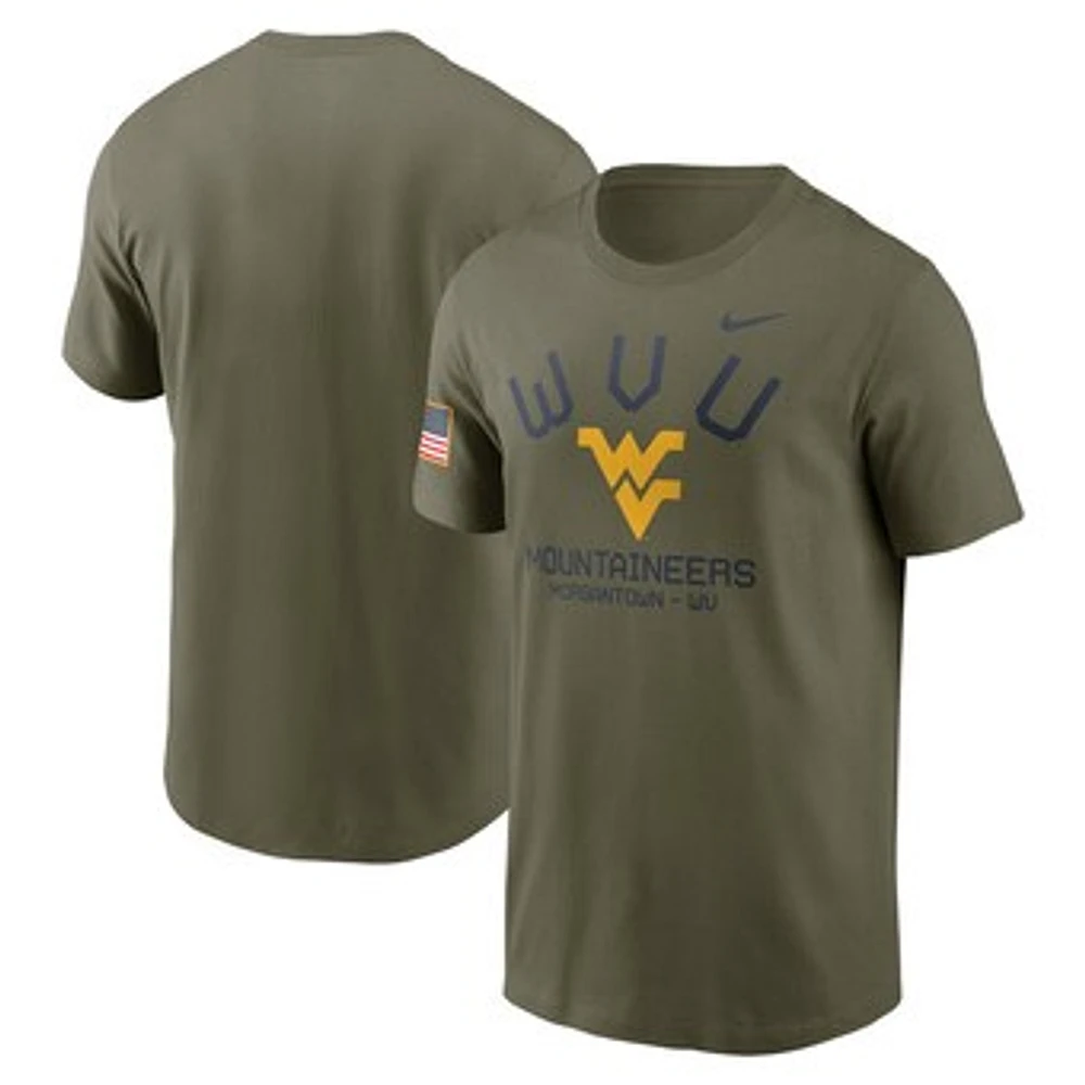 Men's Nike Olive West Virginia Mountaineers 2024 Military Appreciation Performance T-Shirt