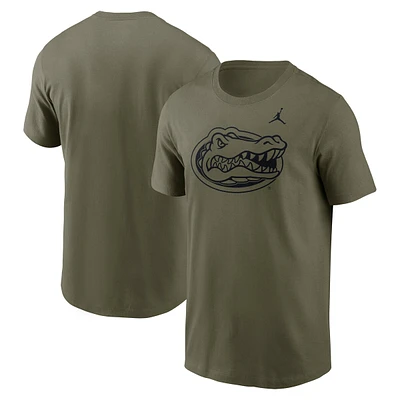 Men's Jordan Brand Olive Florida Gators 2024 Military Appreciation Tonal Logo Performance T-Shirt