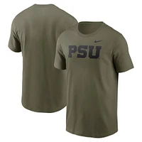 Men's Nike Olive Penn State Nittany Lions 2024 Military Appreciation Tonal Logo Performance T-Shirt