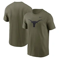 Men's Nike Olive Texas Longhorns 2024 Military Appreciation Tonal Logo Performance T-Shirt