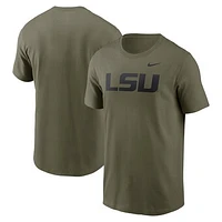 Men's Nike Olive LSU Tigers 2024 Military Appreciation Tonal Logo Performance T-Shirt