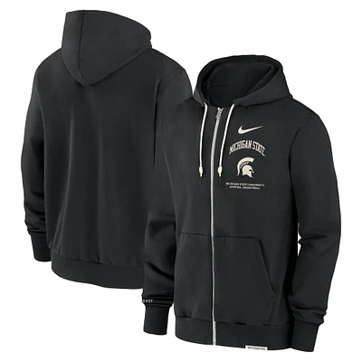 Men's Nike Black Michigan State Spartans On-Court Performance Full-Zip Hoodie