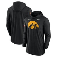 Men's Nike Black Iowa Hawkeyes 2024 Military Appreciation Performance Long Sleeve Hoodie T-Shirt