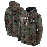 Men's Nike  Camo Ohio State Buckeyes 2024 Military Appreciation Club Fleece Pullover Hoodie