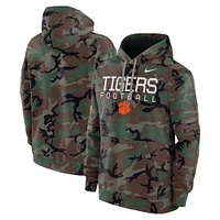 Men's Nike  Camo Clemson Tigers 2024 Military Appreciation Club Fleece Pullover Hoodie