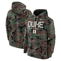 Men's Nike  Camo Duke Blue Devils 2024 Military Appreciation Club Fleece Pullover Hoodie