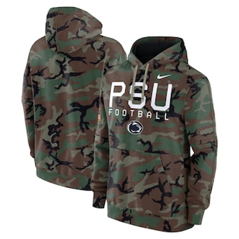 Men's Nike  Camo Penn State Nittany Lions 2024 Military Appreciation Club Fleece Pullover Hoodie