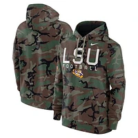 Men's Nike  Camo LSU Tigers 2024 Military Appreciation Club Fleece Pullover Hoodie