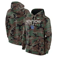 Men's Nike  Camo Kentucky Wildcats 2024 Military Appreciation Club Fleece Pullover Hoodie