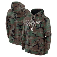 Men's Jordan Brand  Camo Oklahoma Sooners 2024 Military Appreciation Club Fleece Pullover Hoodie