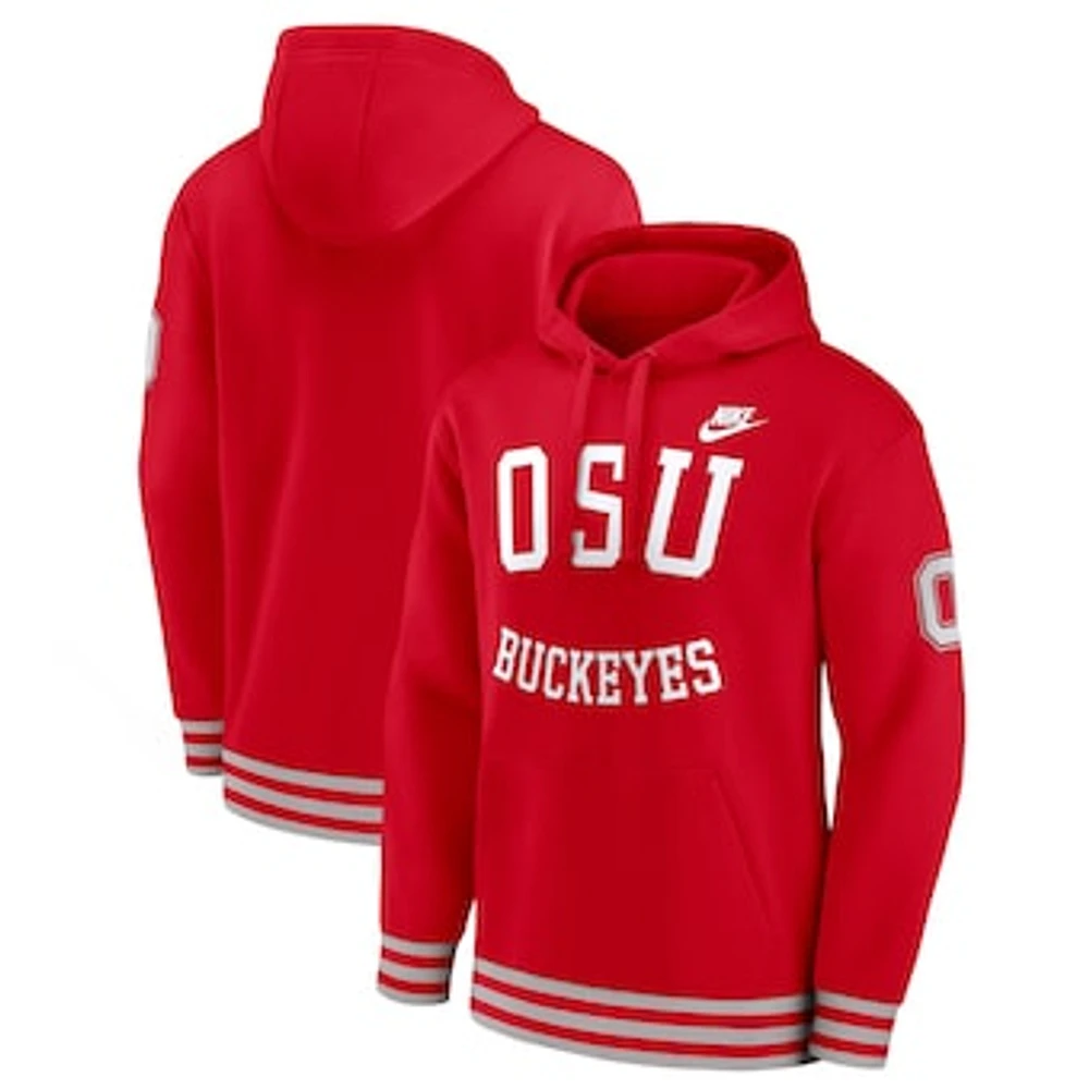 Men's Nike Scarlet Ohio State Buckeyes Legacy Retro Pullover Hoodie