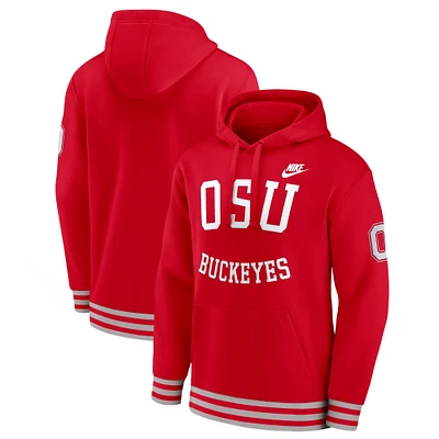 Men's Nike Scarlet Ohio State Buckeyes Legacy Retro Pullover Hoodie