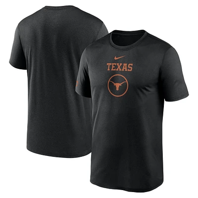 Men's Nike Black Texas Longhorns On-Court Basketball Legend Practice Performance T-Shirt